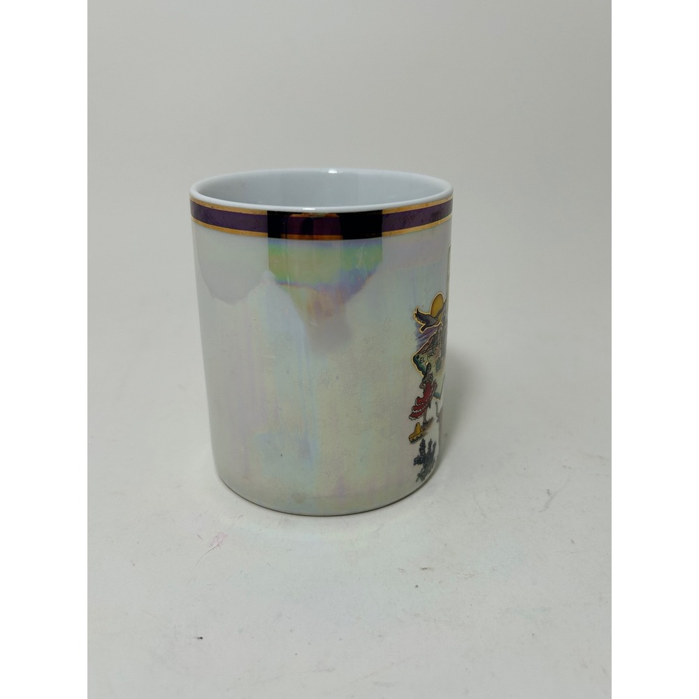 Vintage Texas Map Souvenir Coffee Mug Iridescent Pearlized Lusterware Ceramic - Picture 4 of 6